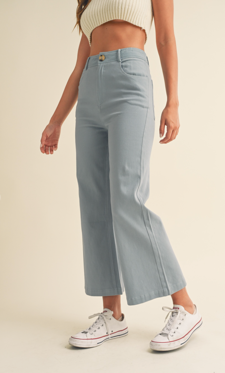 Dusty Blue High Rise Pants