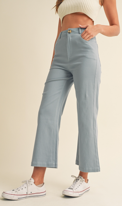 Dusty Blue High Rise Pants