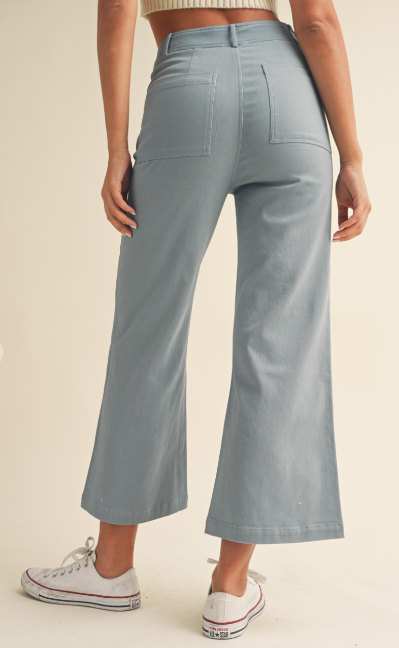 Dusty Blue High Rise Pants