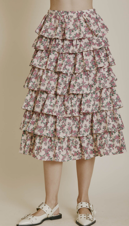 Clarissa Floral Tiered Skirt