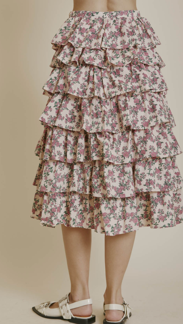 Clarissa Floral Tiered Skirt