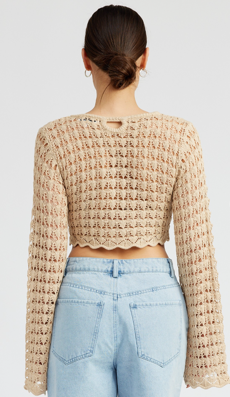 Cleo Sinched Sweater Taupe