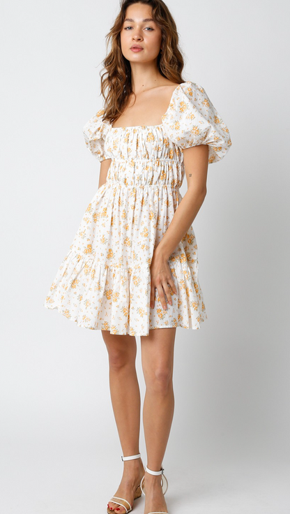 Marigold Puff Sleeve Dress