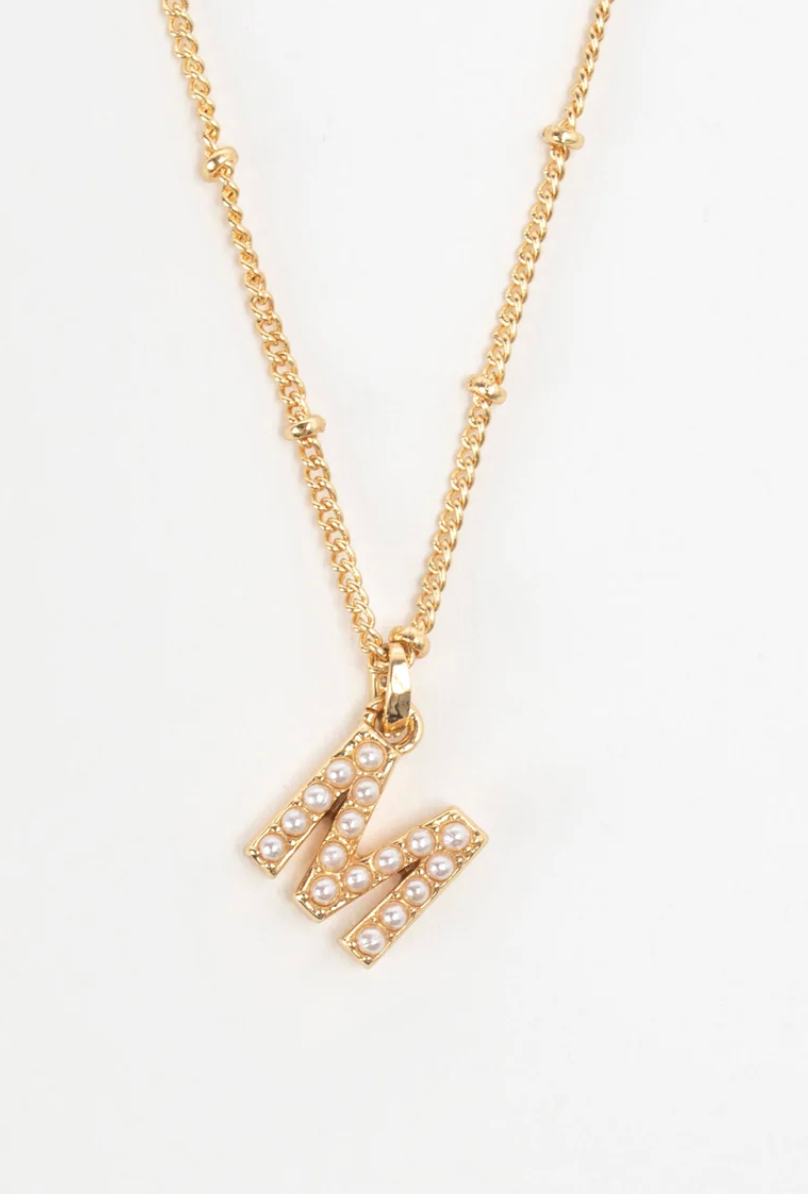 Mini Pearl Initial Necklace