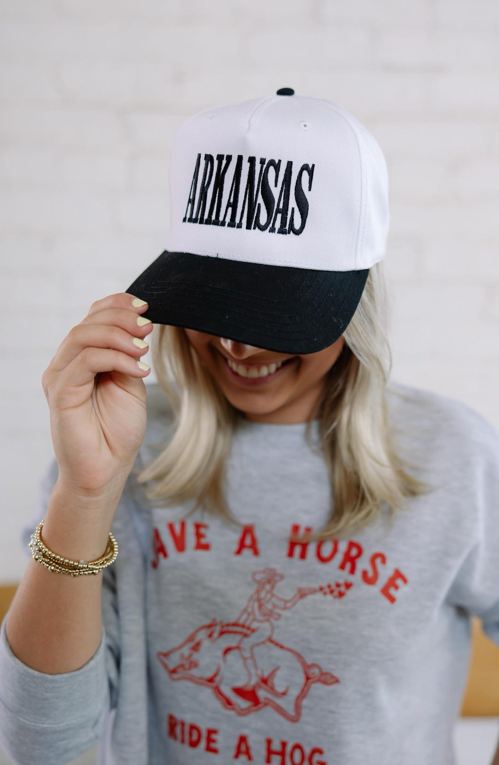 Arkansas Vintage Hat Black/White