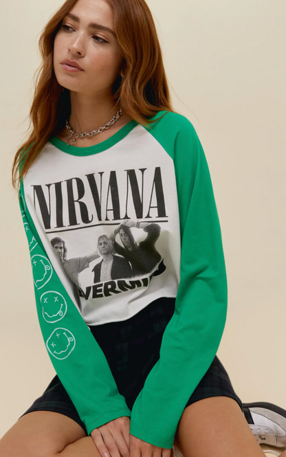 Nirvana Crop Raglan Tee