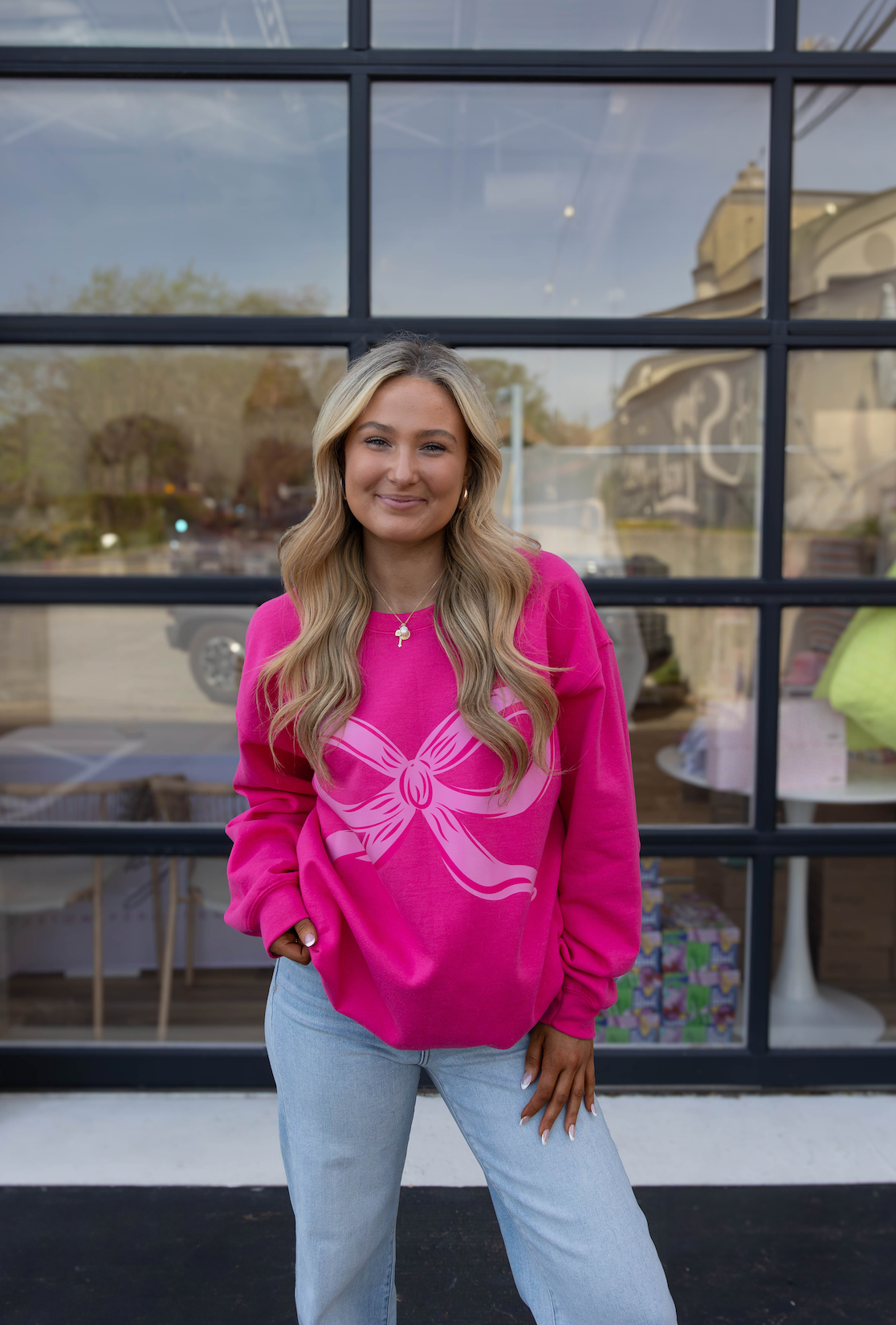 Big Pink Bow Sweatshirt