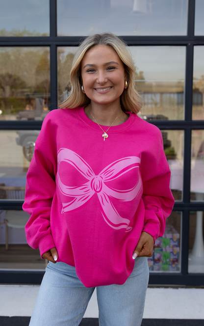 Big Pink Bow Sweatshirt