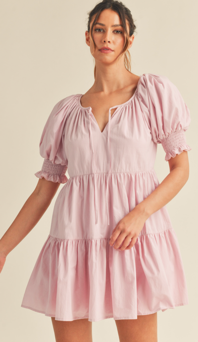 Mara Short Sleeve Dress Pink