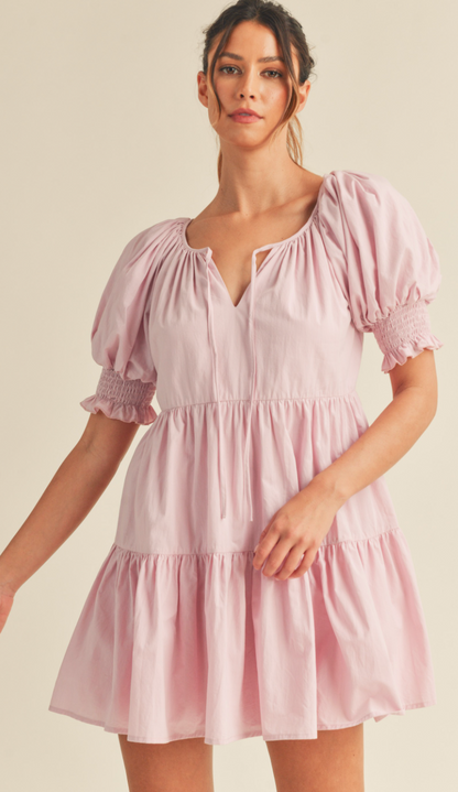 Mara Short Sleeve Dress Pink