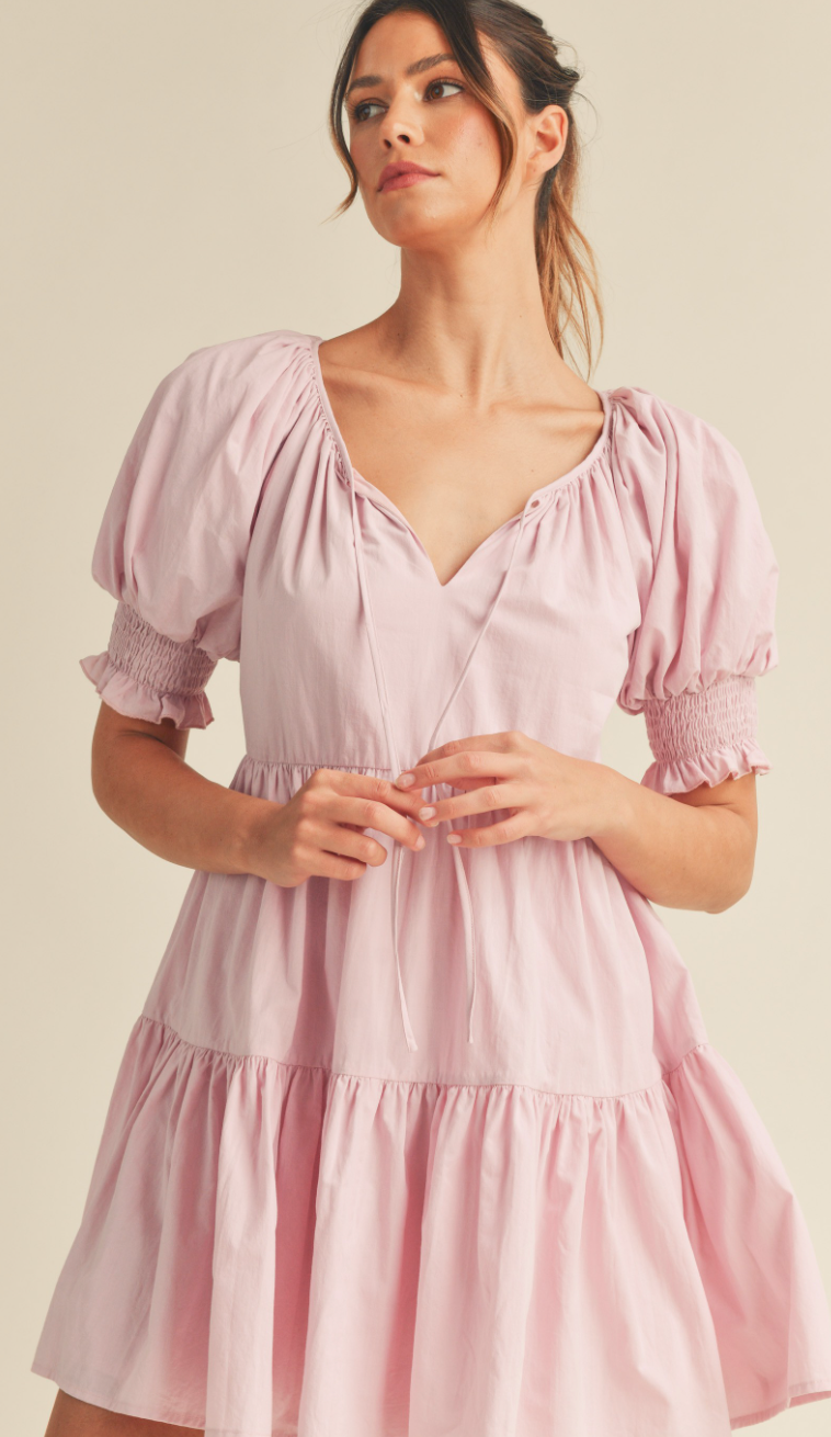 Mara Short Sleeve Dress Pink