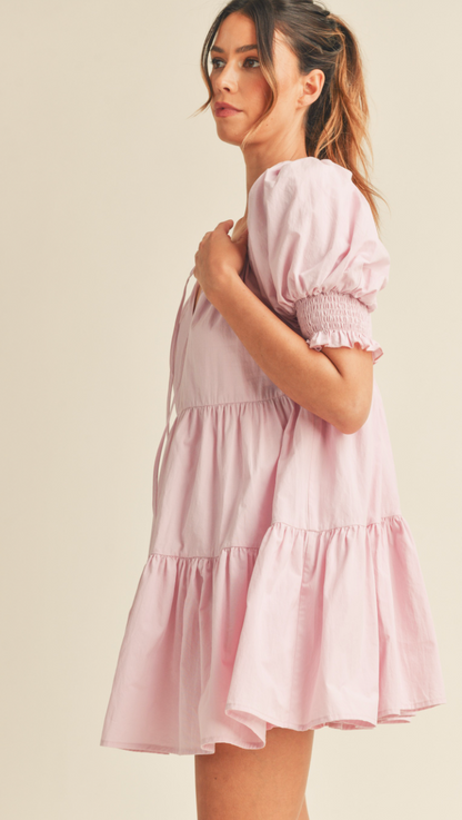 Mara Short Sleeve Dress Pink