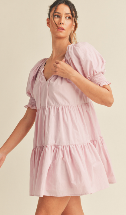 Mara Short Sleeve Dress Pink