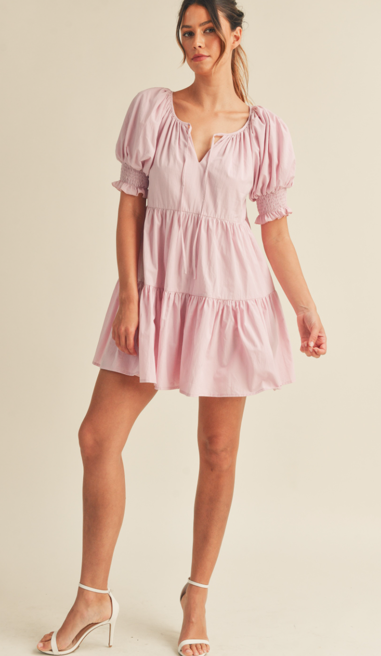 Mara Short Sleeve Dress Pink