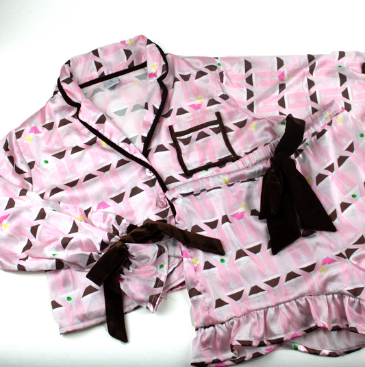 Pink Martini Satin PJ Set