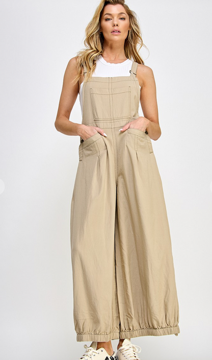 Sand Overall Jumpsuit