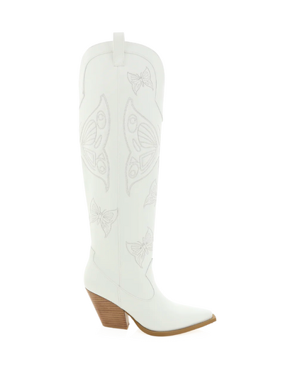 Emina White Butterfly Billini Boots