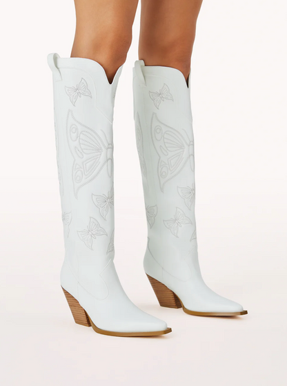 Emina White Butterfly Billini Boots