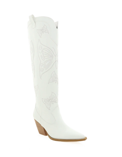 Emina White Butterfly Billini Boots