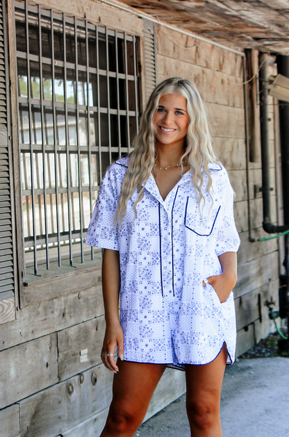 Jen Paisley Romper White