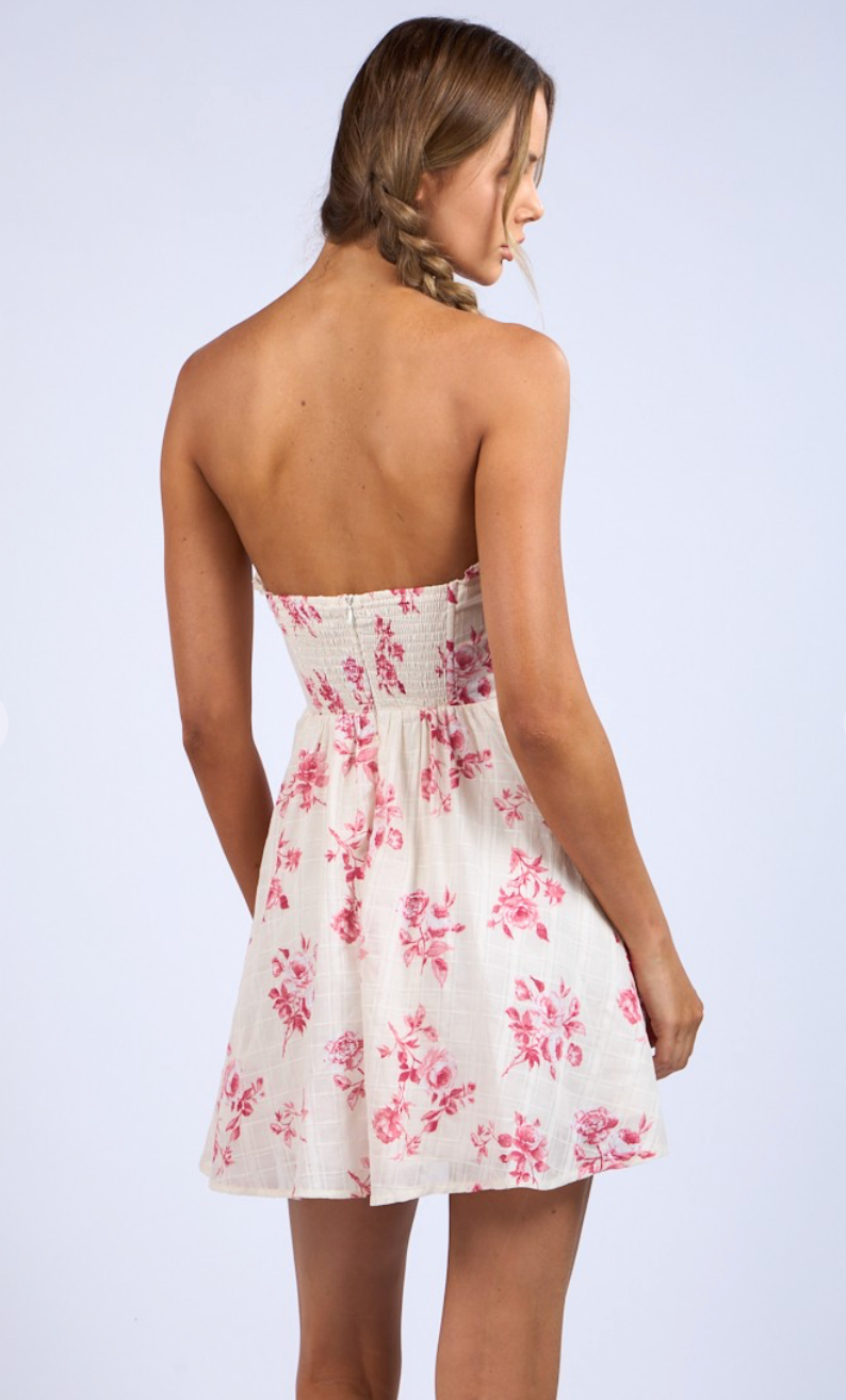 Ruby Floral Strapless Dress