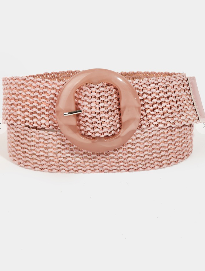 Woven Acetate Belt Pink