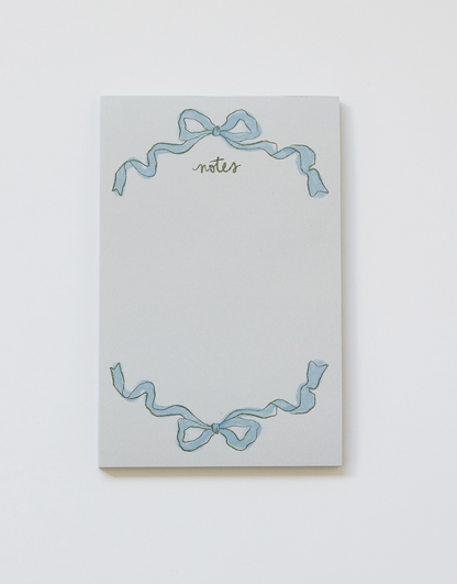 Blue Ribbon Bow Notepad