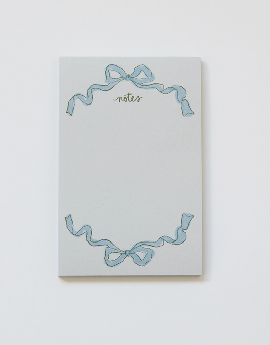 Blue Ribbon Bow Notepad