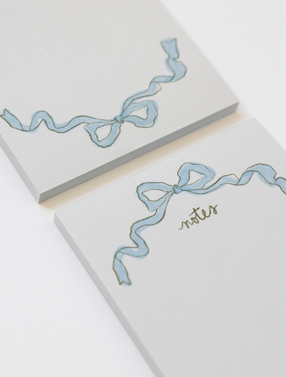 Blue Ribbon Bow Notepad