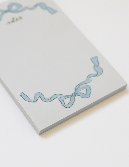 Blue Ribbon Bow Notepad