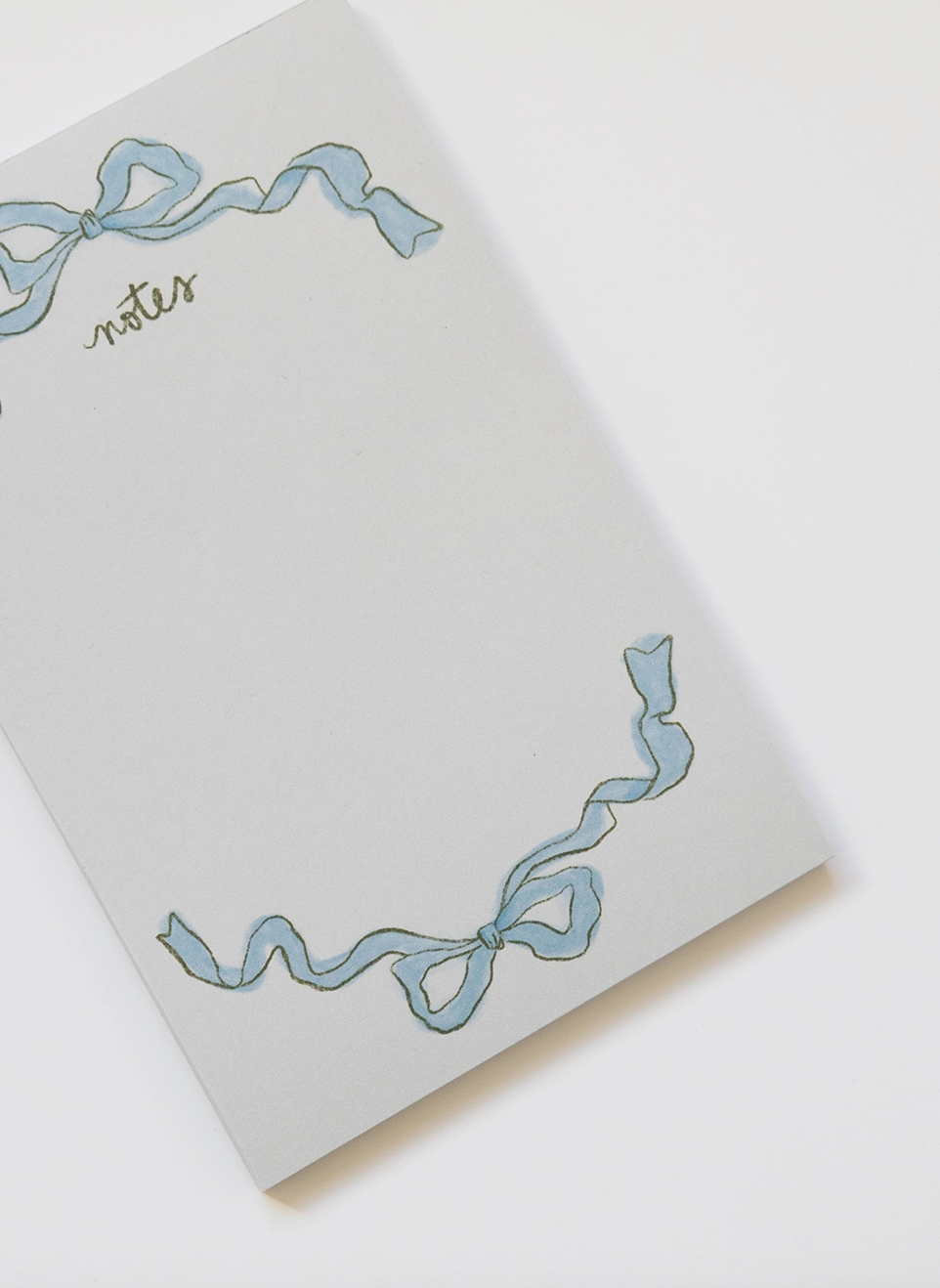 Blue Ribbon Bow Notepad