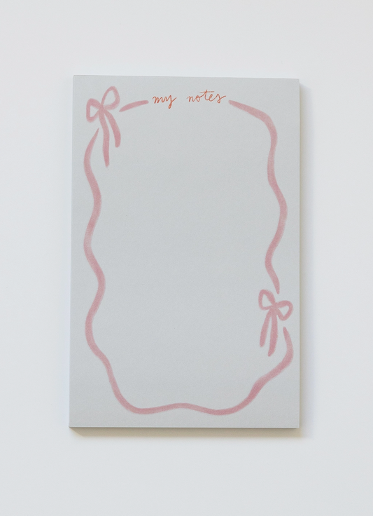 Pink Ribbon Bow Notepad