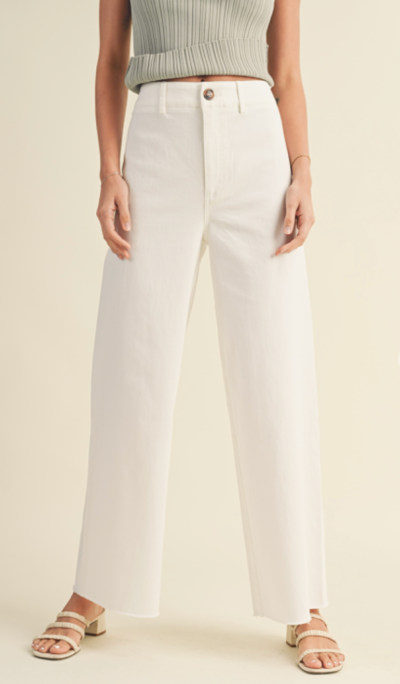 White Cotton Stretch Pants