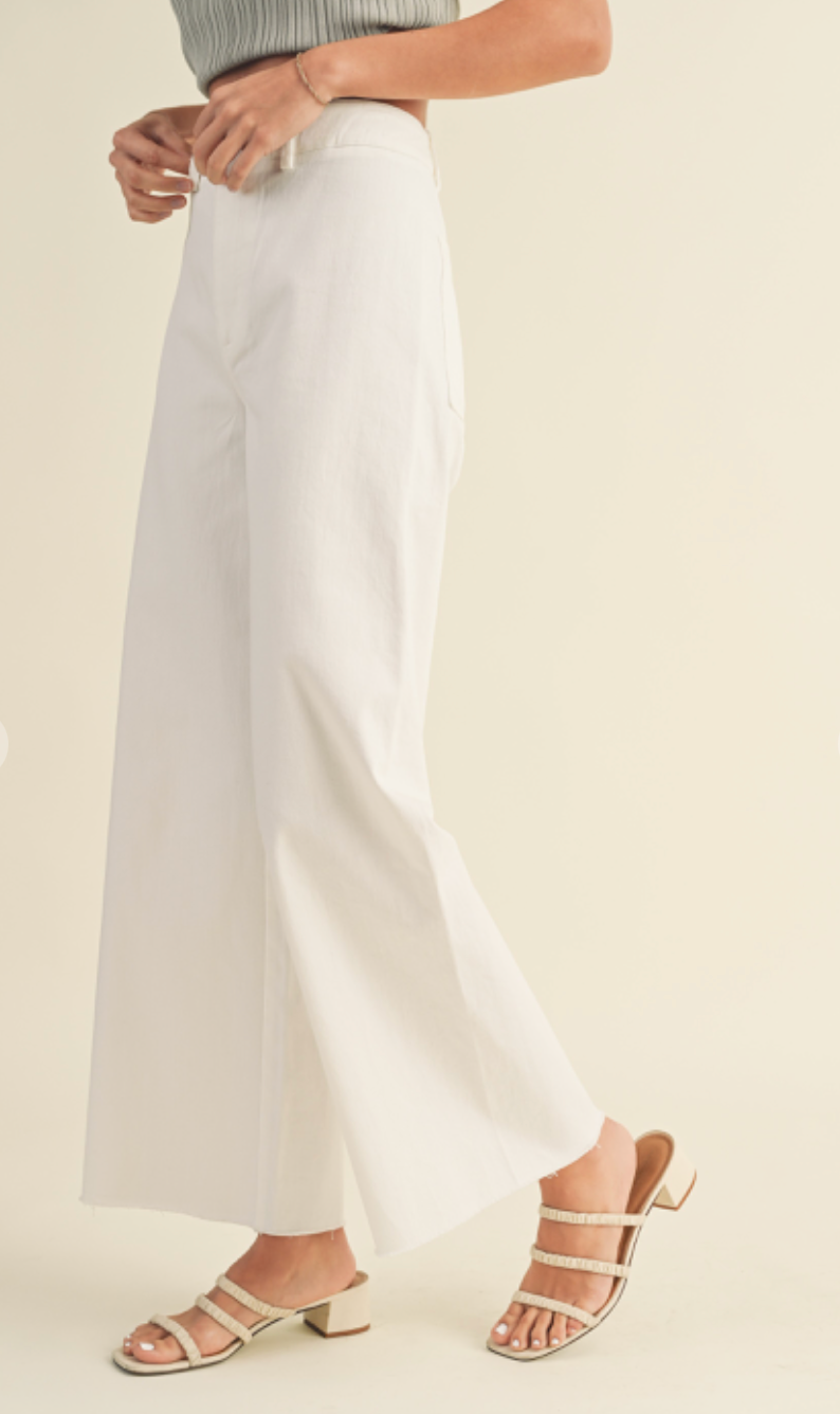 White Cotton Stretch Pants