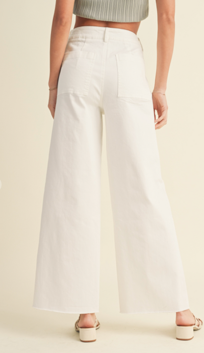 White Cotton Stretch Pants