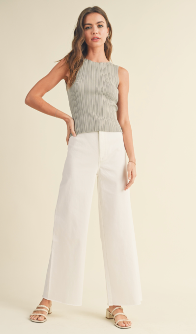 White Cotton Stretch Pants