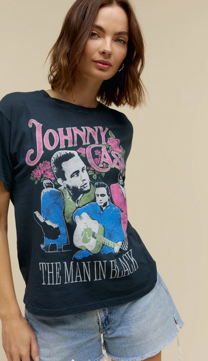 Johnny Cash A Man Comes Around Boyfriend Tee