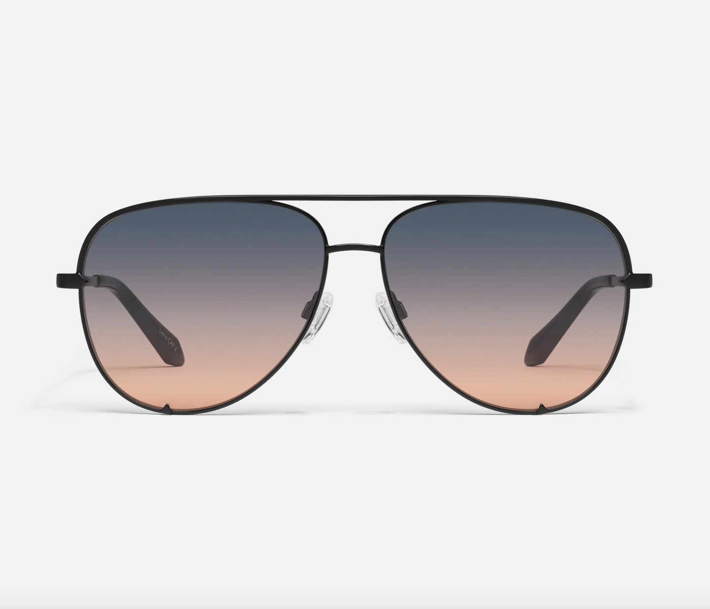 High Key Extra Large Quay Sunglasses - Black/ Smoke to Coral