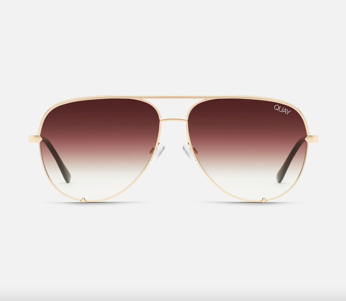 High Key Mini Quay Sunglasses - Gold/ Brown