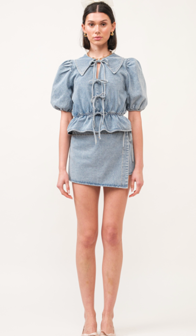 Ashton Light Wash Denim Top