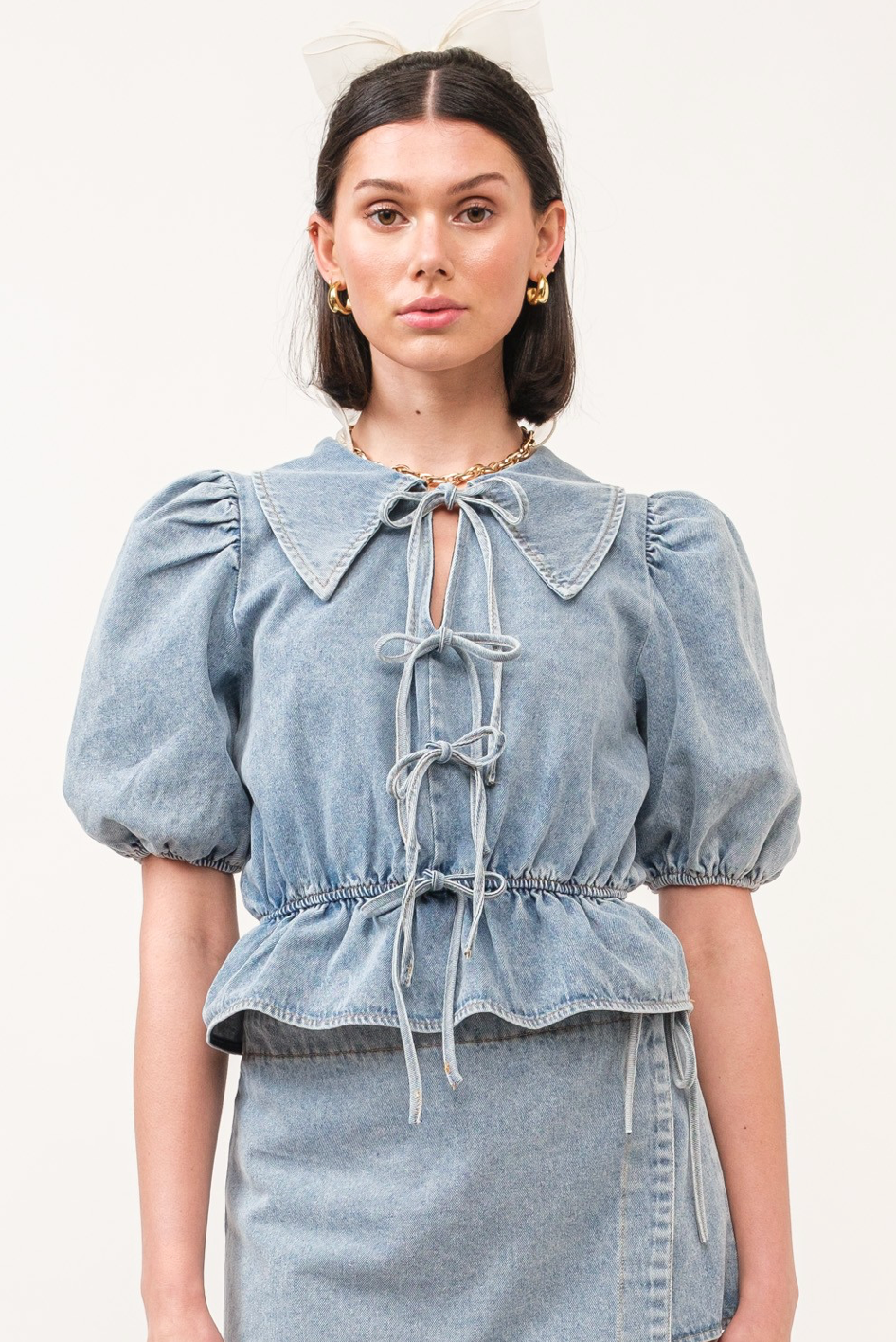 Ashton Light Wash Denim Top