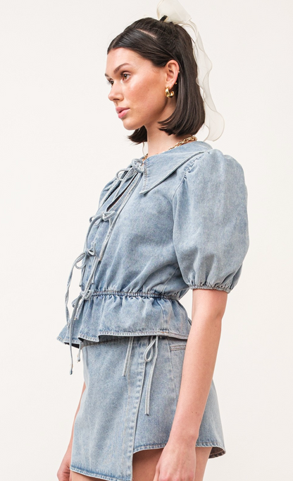 Ashton Light Wash Denim Top