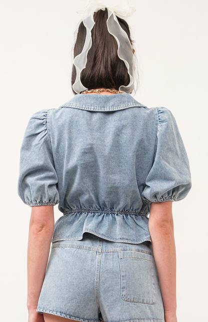 Ashton Light Wash Denim Top