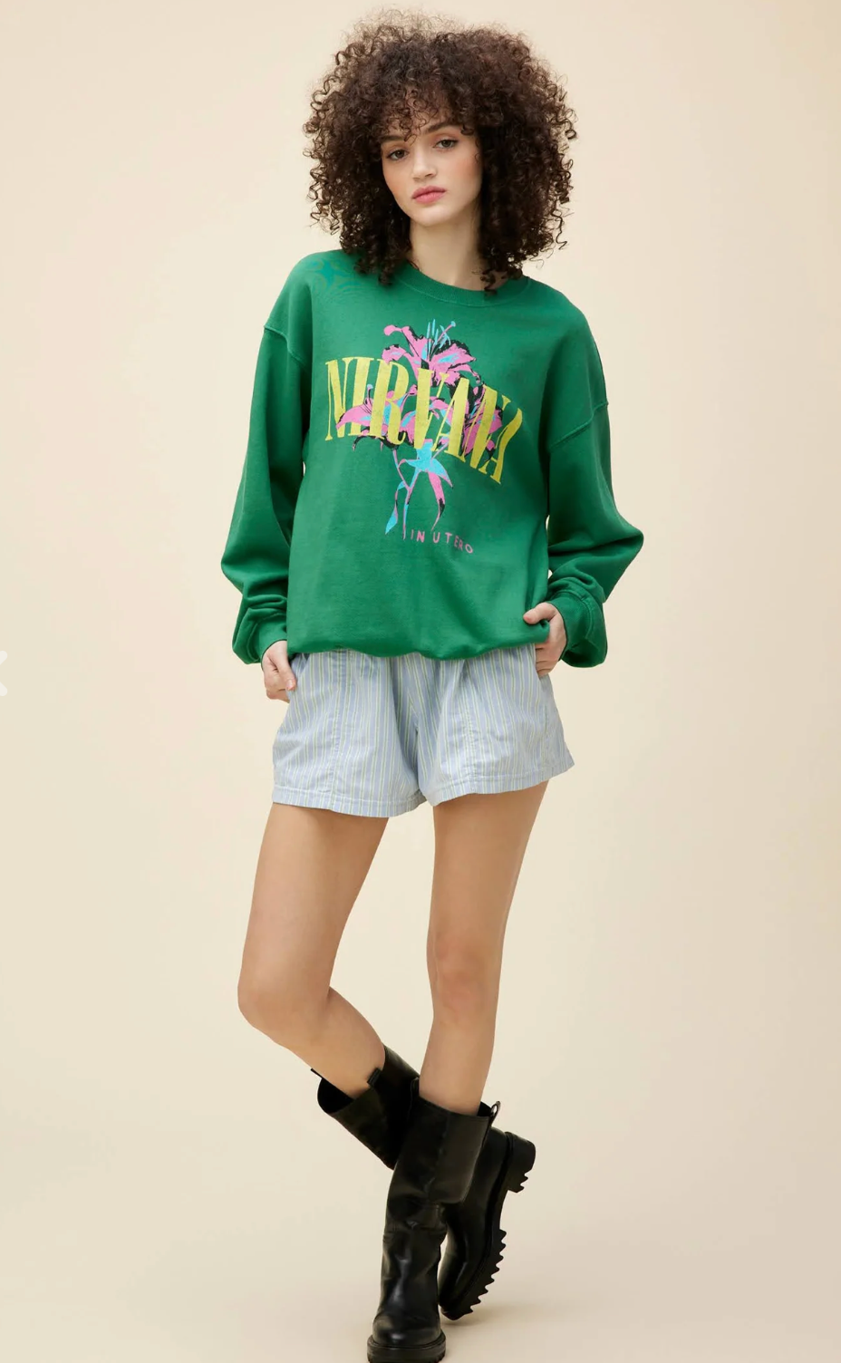 Nirvana Lilies Boyfriend Crewneck