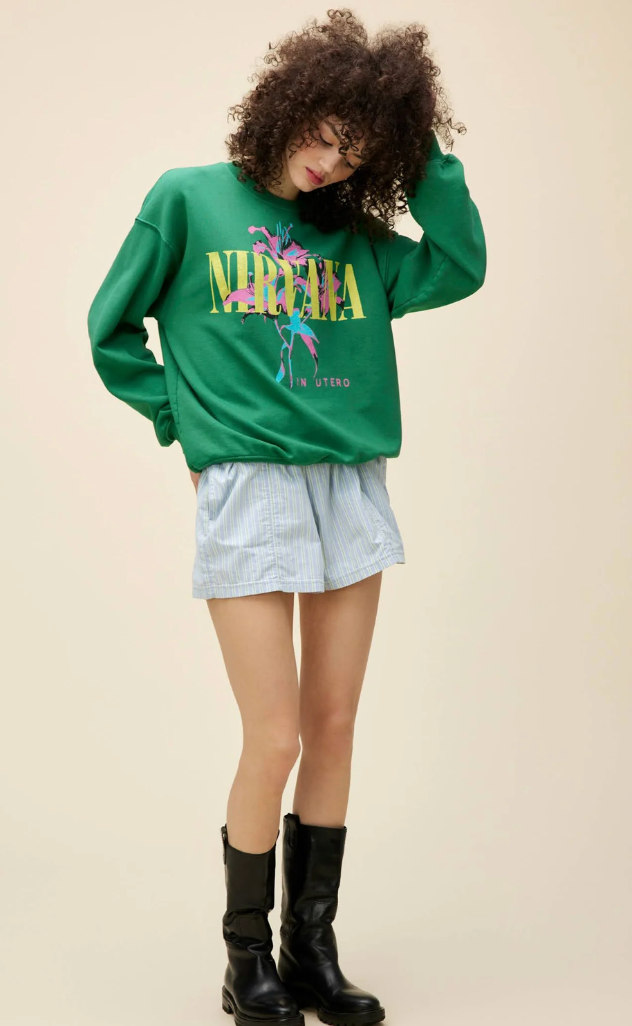 Nirvana Lilies Boyfriend Crewneck