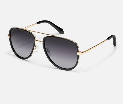 All In Medium Quay Sunglasses - Black/Gold