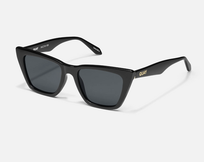 Call the Shots Polarized Quay Sunglasses - Black/ Smoke