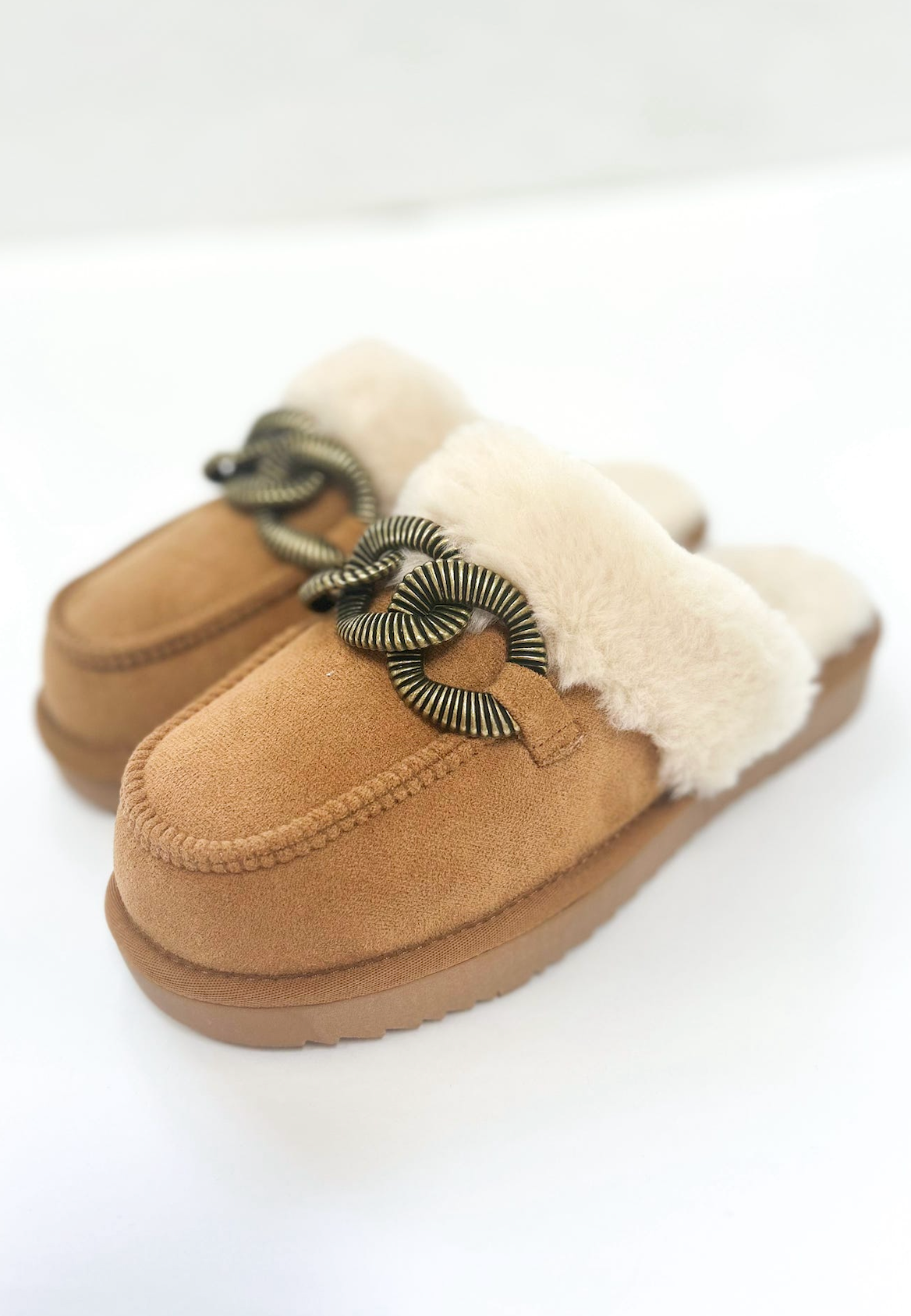 Matisse Taos Sherpa Slip Ons Chestnut