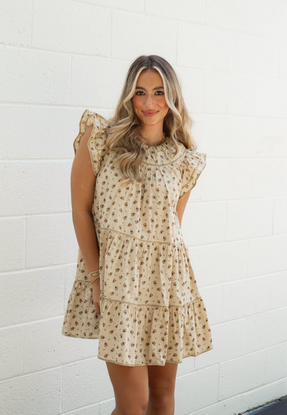 Beth Tiered Floral Flutter Dress