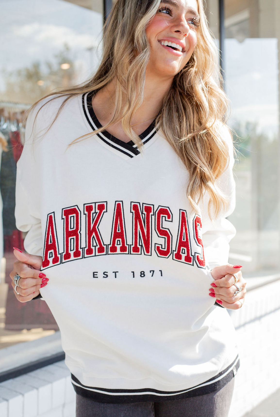 Arkansas Varsity V-neck Sweatshirt